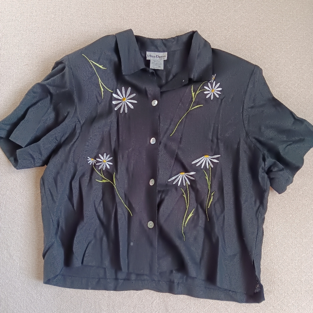 ultra dress ♡ vintage linen button down shirt grandma